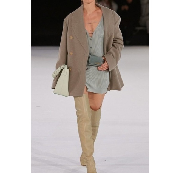 Jacquemus Dresses & Skirts - Jacquemus Lauris Cardigan Long Sleeve Dress Green 100% Merino Wool Size 38 Med